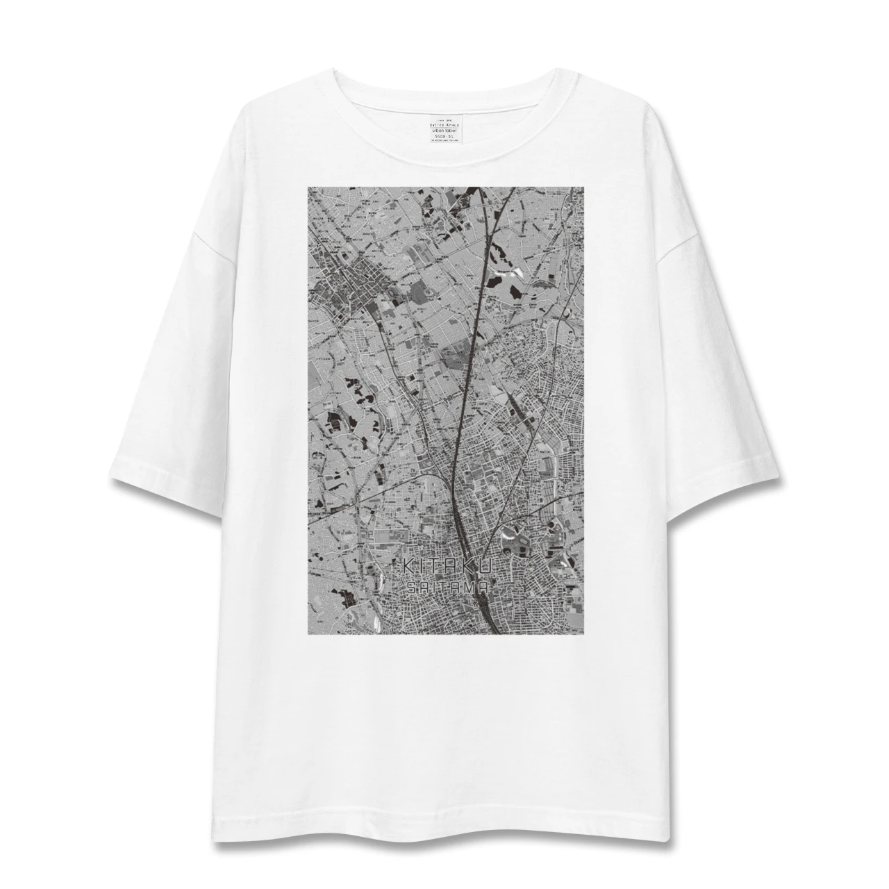 【北区(さいたま市)(埼玉県)】地図柄ビッグシルエットTシャツ