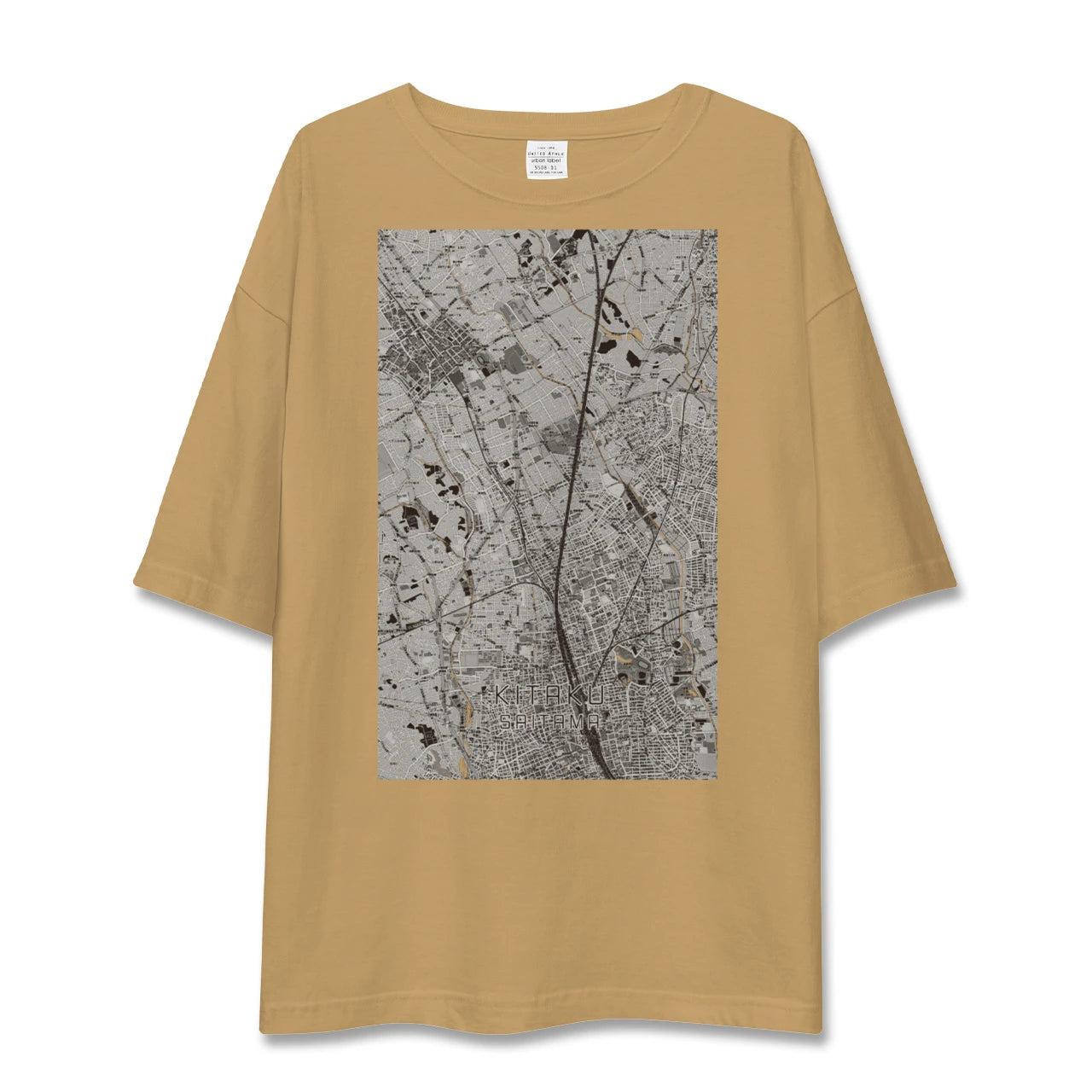 【北区(さいたま市)(埼玉県)】地図柄ビッグシルエットTシャツ