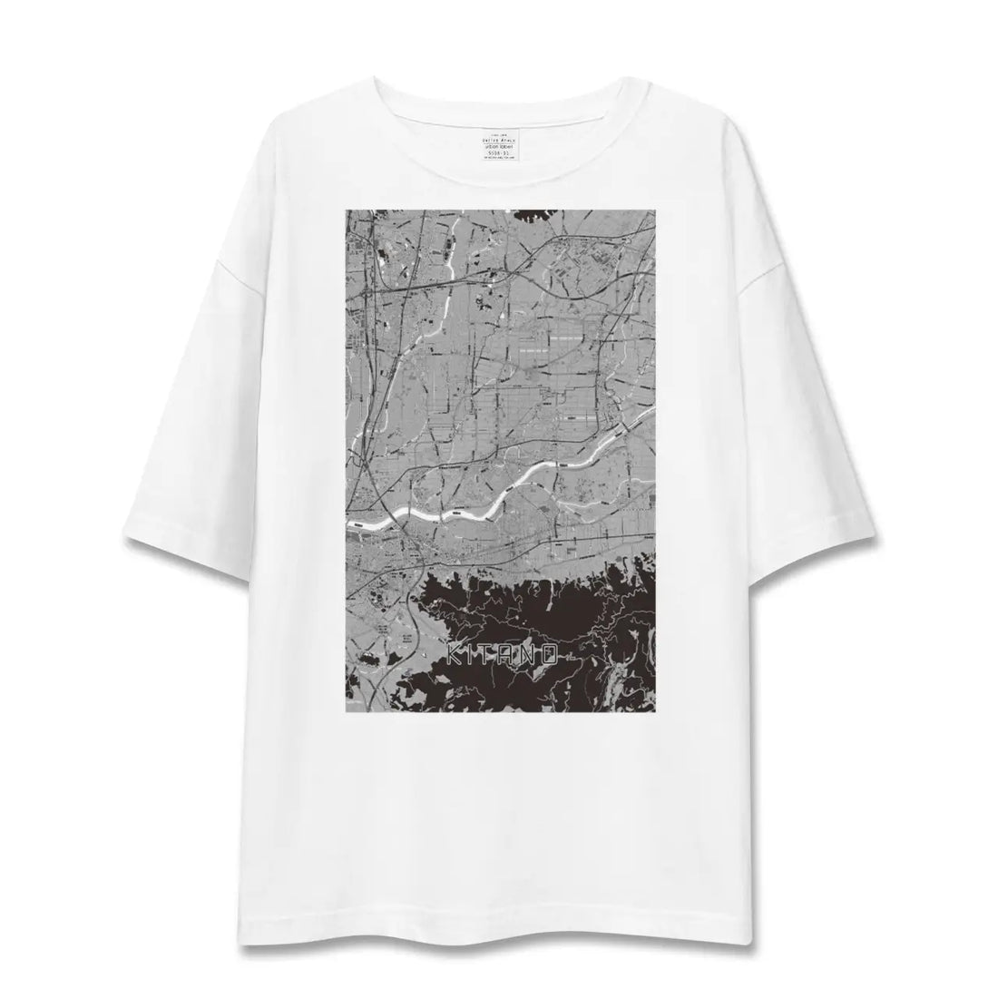 【北野(福岡県)】地図柄ビッグシルエットTシャツ