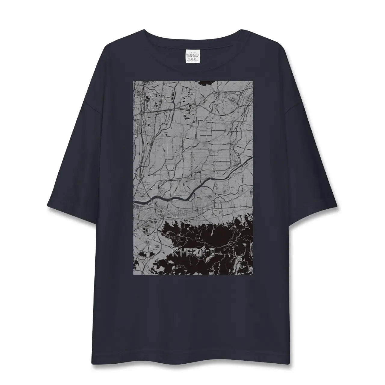 【北野(福岡県)】地図柄ビッグシルエットTシャツ