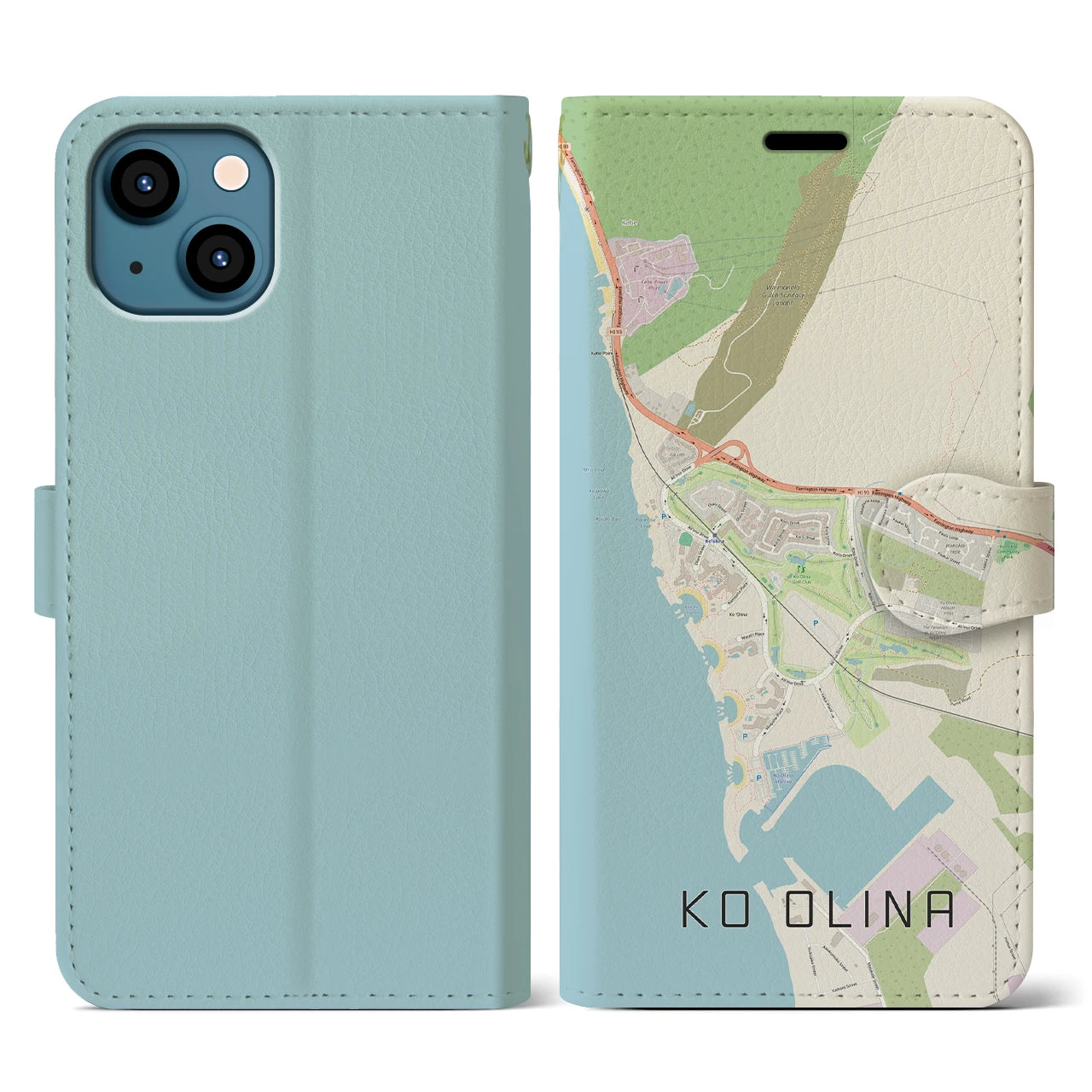 【コオリナ(アメリカ)】地図柄iPhoneケース(手帳タイプ)ナチュラル・iPhone 13 用