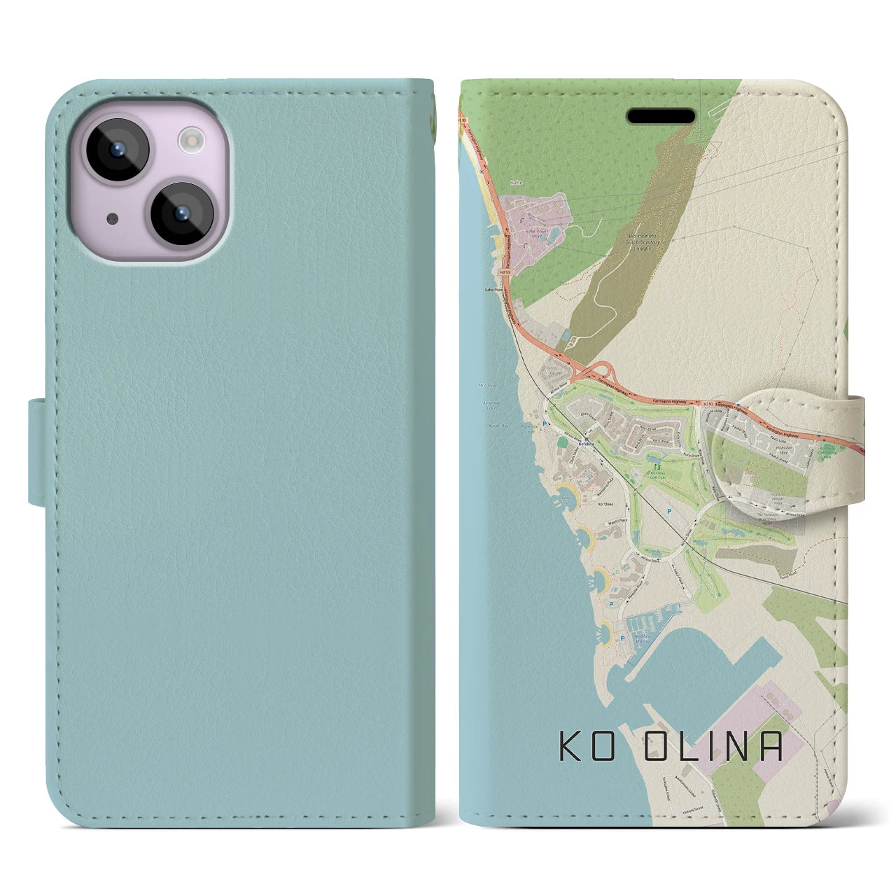 【コオリナ(アメリカ)】地図柄iPhoneケース(手帳タイプ)ナチュラル・iPhone 14 用