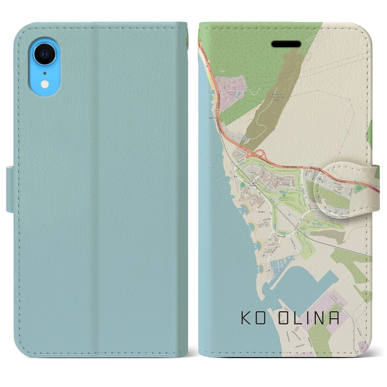 【コオリナ(アメリカ)】地図柄iPhoneケース(手帳タイプ)ナチュラル・iPhone XR 用
