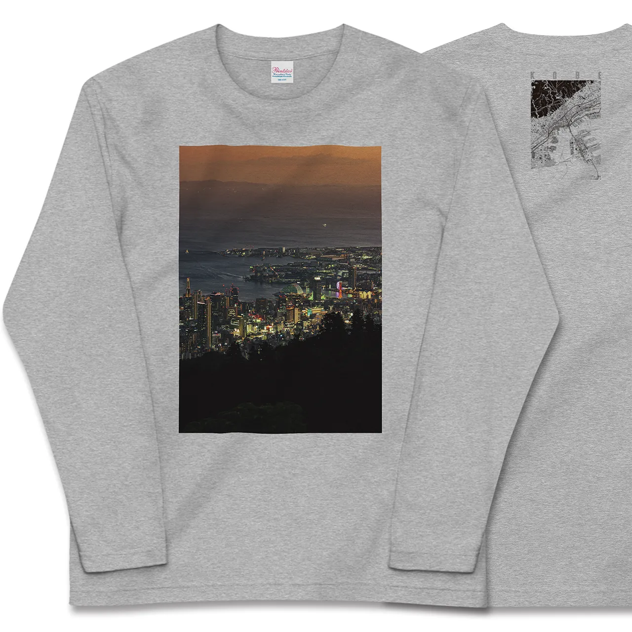 【神戸(兵庫県)】Map World ロングスリーブTシャツ