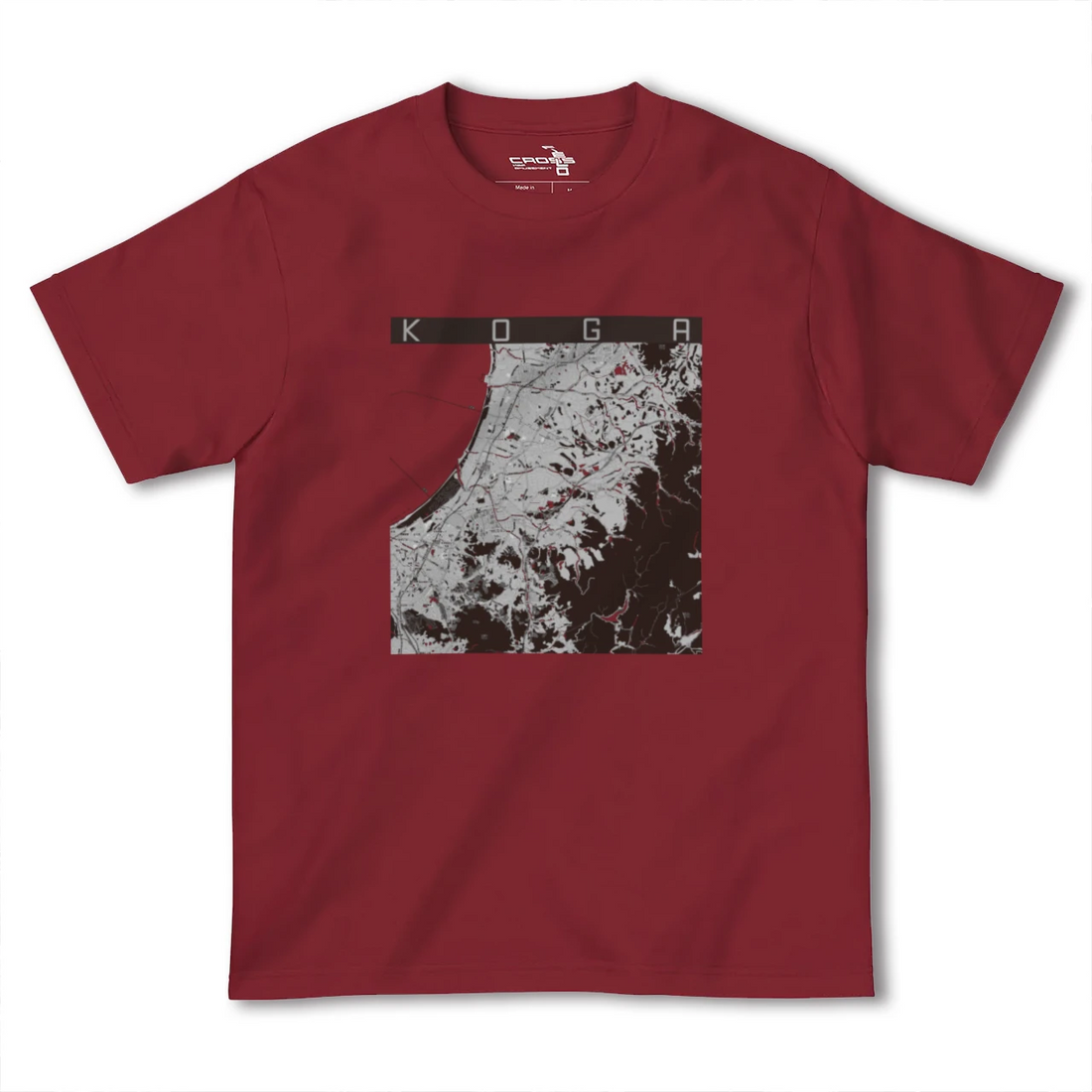 【古賀(福岡県)】地図柄ヘビーウェイトTシャツ