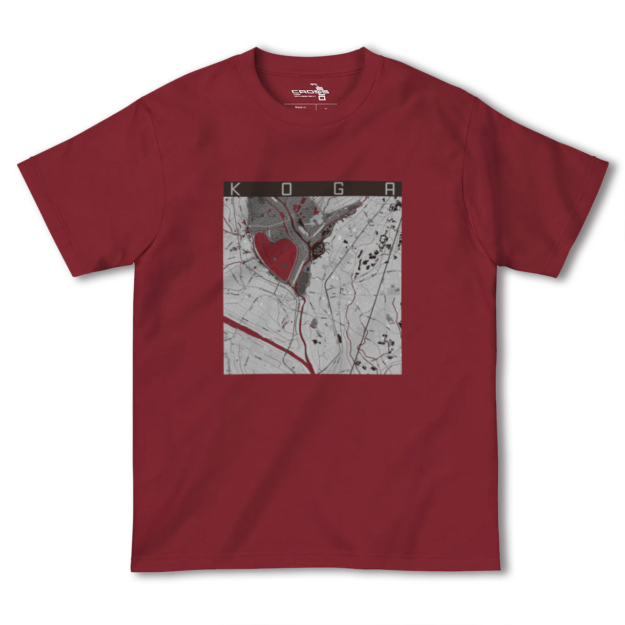 【古河(茨城県)】地図柄ヘビーウェイトTシャツ