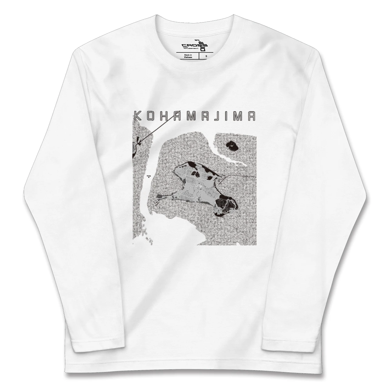 【小浜島(沖縄県)】地図柄ロングスリーブTシャツ