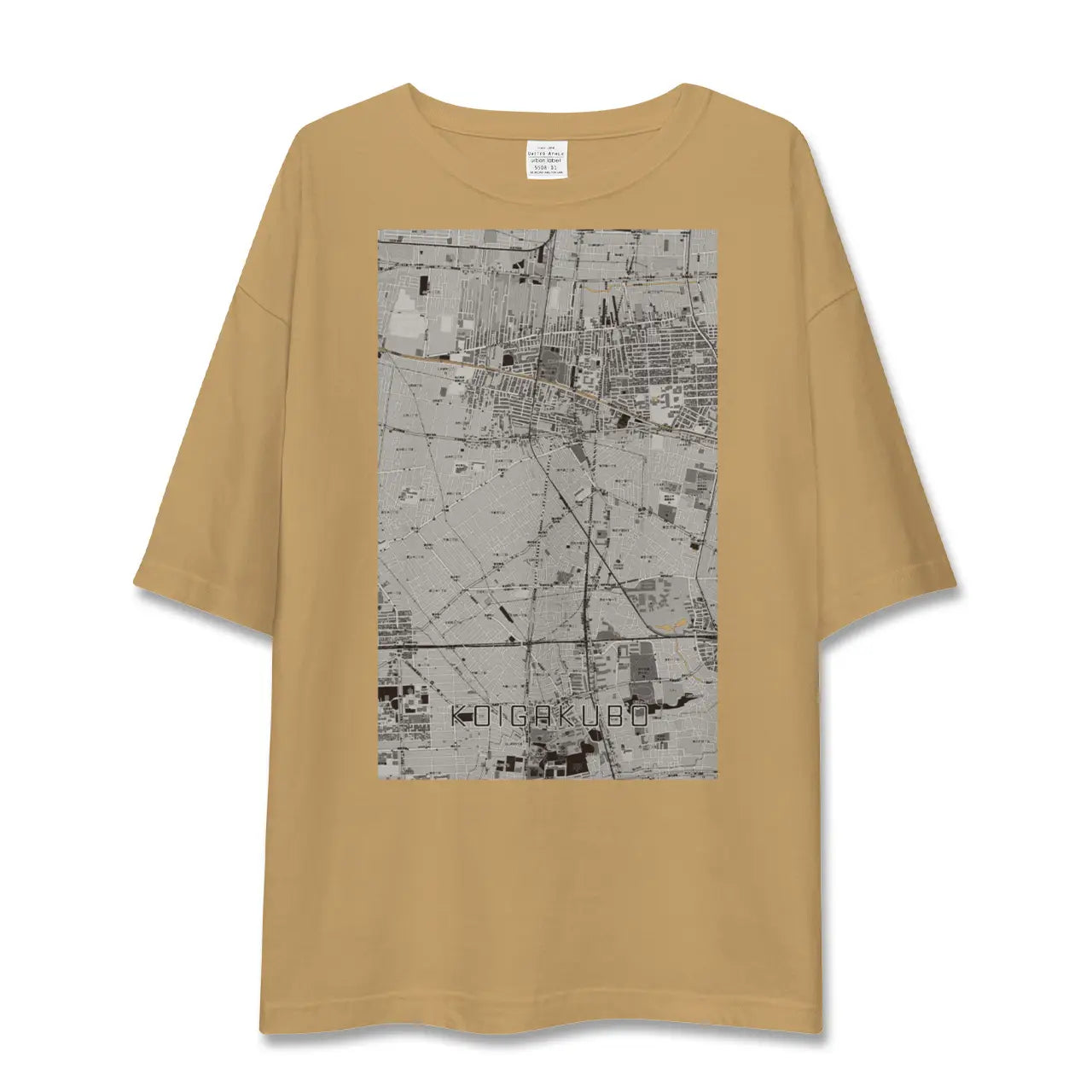 【恋ヶ窪(東京都)】地図柄ビッグシルエットTシャツ