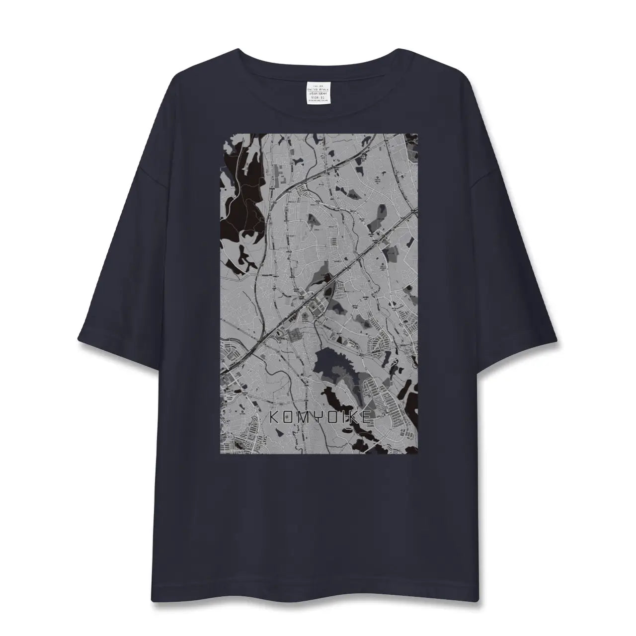 【光明池(大阪府)】地図柄ビッグシルエットTシャツ