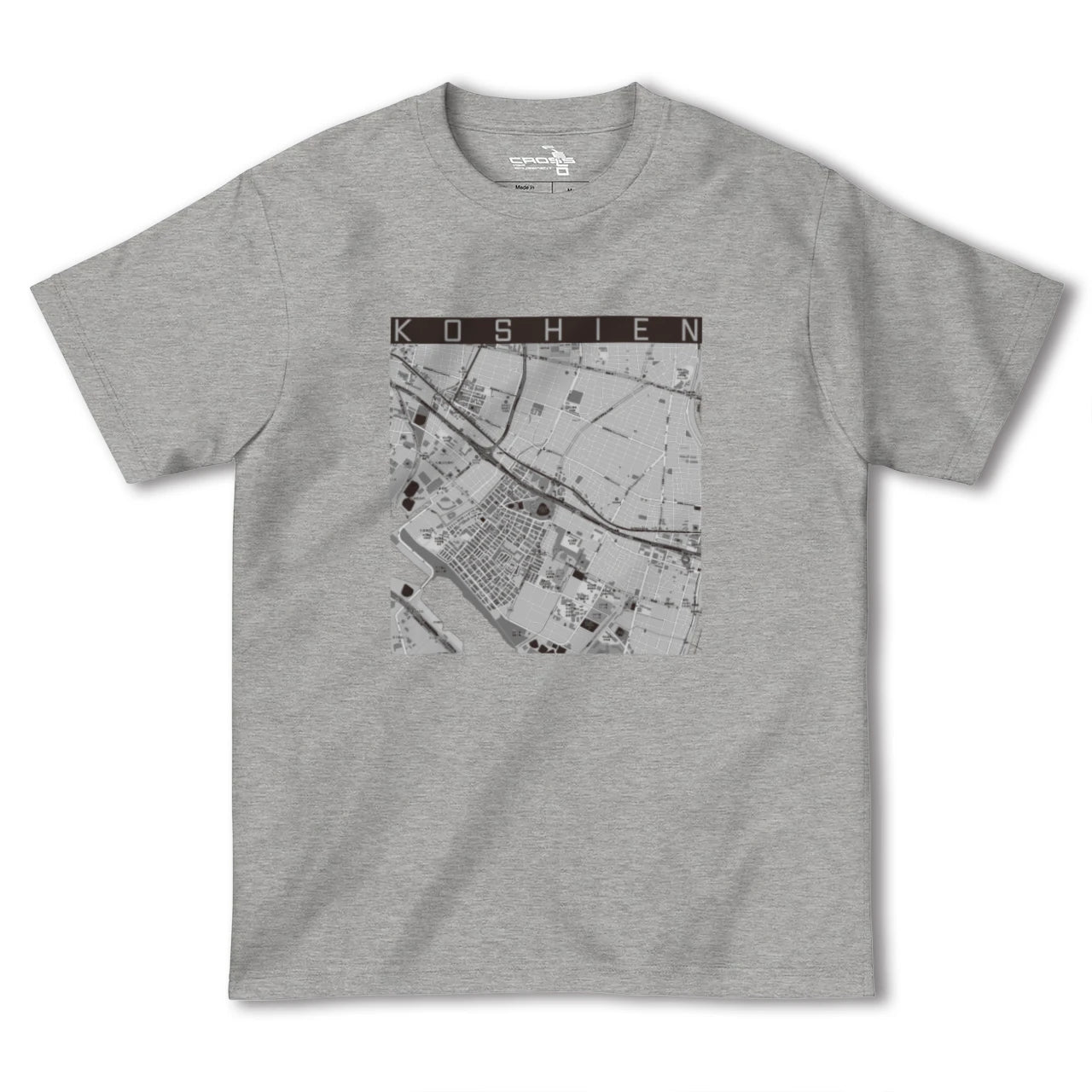 【甲子園(兵庫県)】地図柄ヘビーウェイトTシャツ