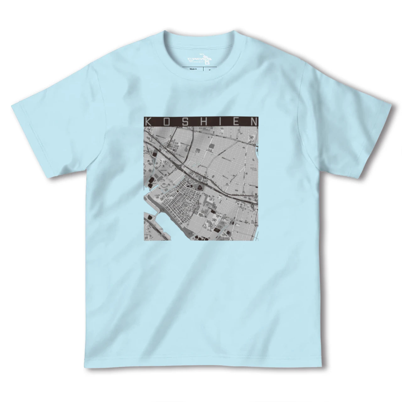 【甲子園(兵庫県)】地図柄ヘビーウェイトTシャツ