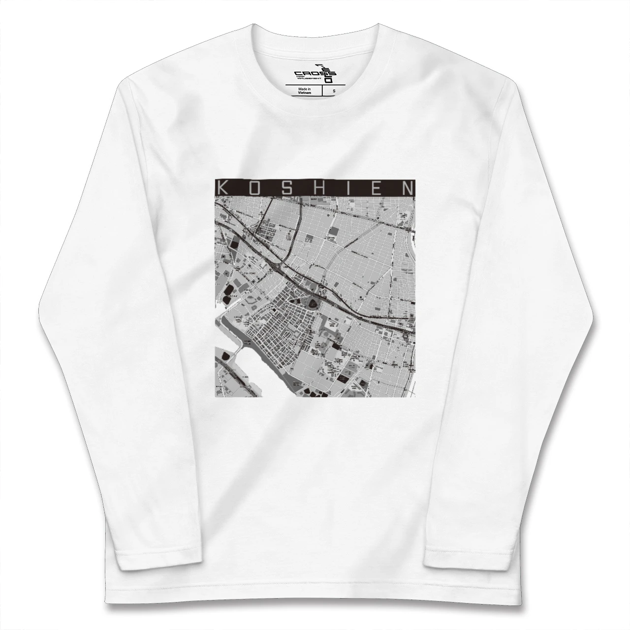 【甲子園(兵庫県)】地図柄ロングスリーブTシャツ