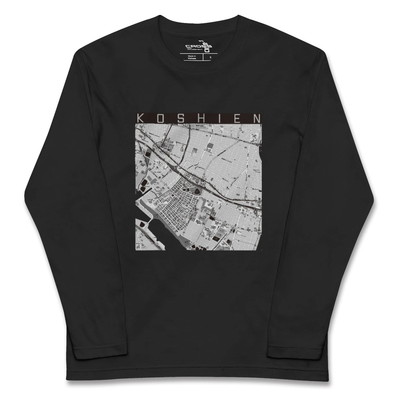 【甲子園(兵庫県)】地図柄ロングスリーブTシャツ