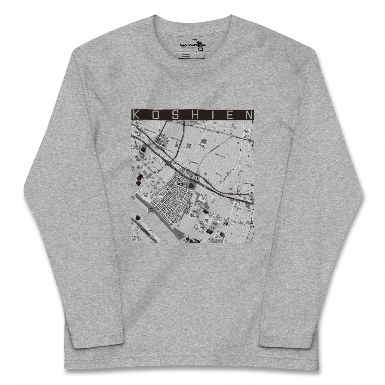 【甲子園(兵庫県)】地図柄ロングスリーブTシャツ