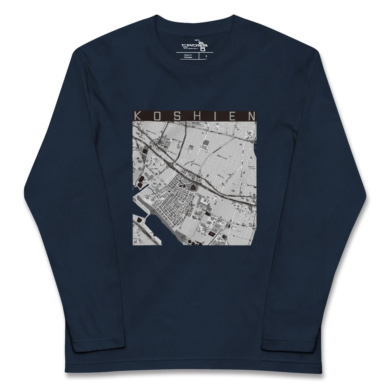 【甲子園(兵庫県)】地図柄ロングスリーブTシャツ