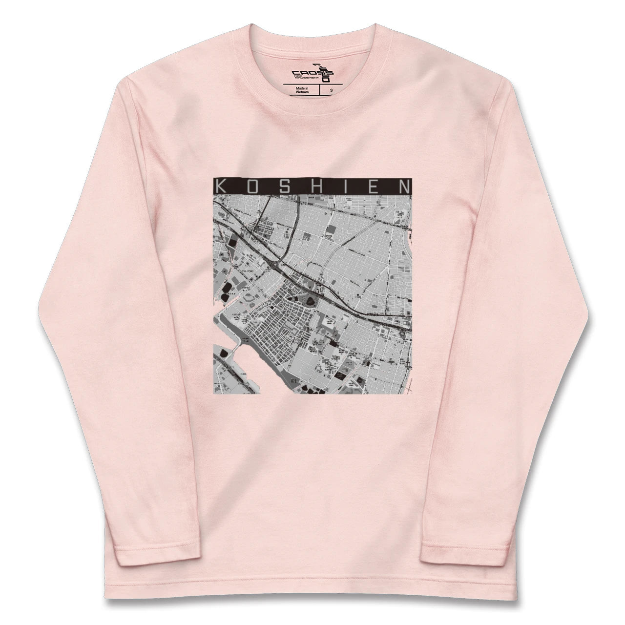 【甲子園(兵庫県)】地図柄ロングスリーブTシャツ