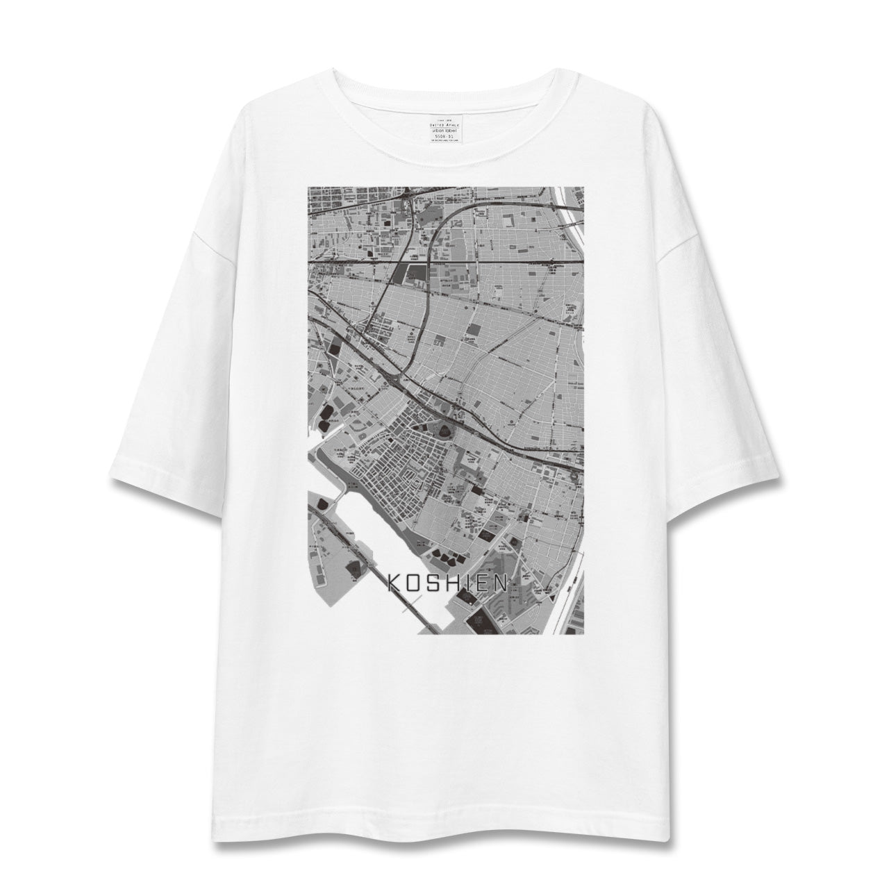【甲子園(兵庫県)】地図柄ビッグシルエットTシャツ