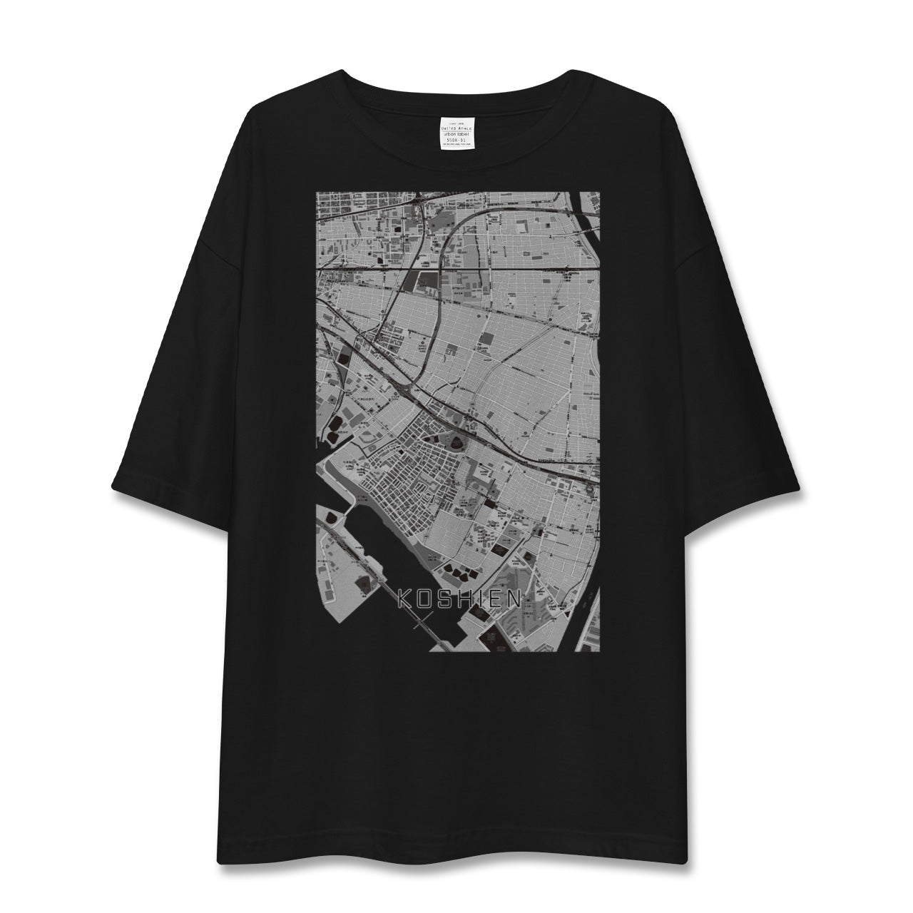 【甲子園(兵庫県)】地図柄ビッグシルエットTシャツ