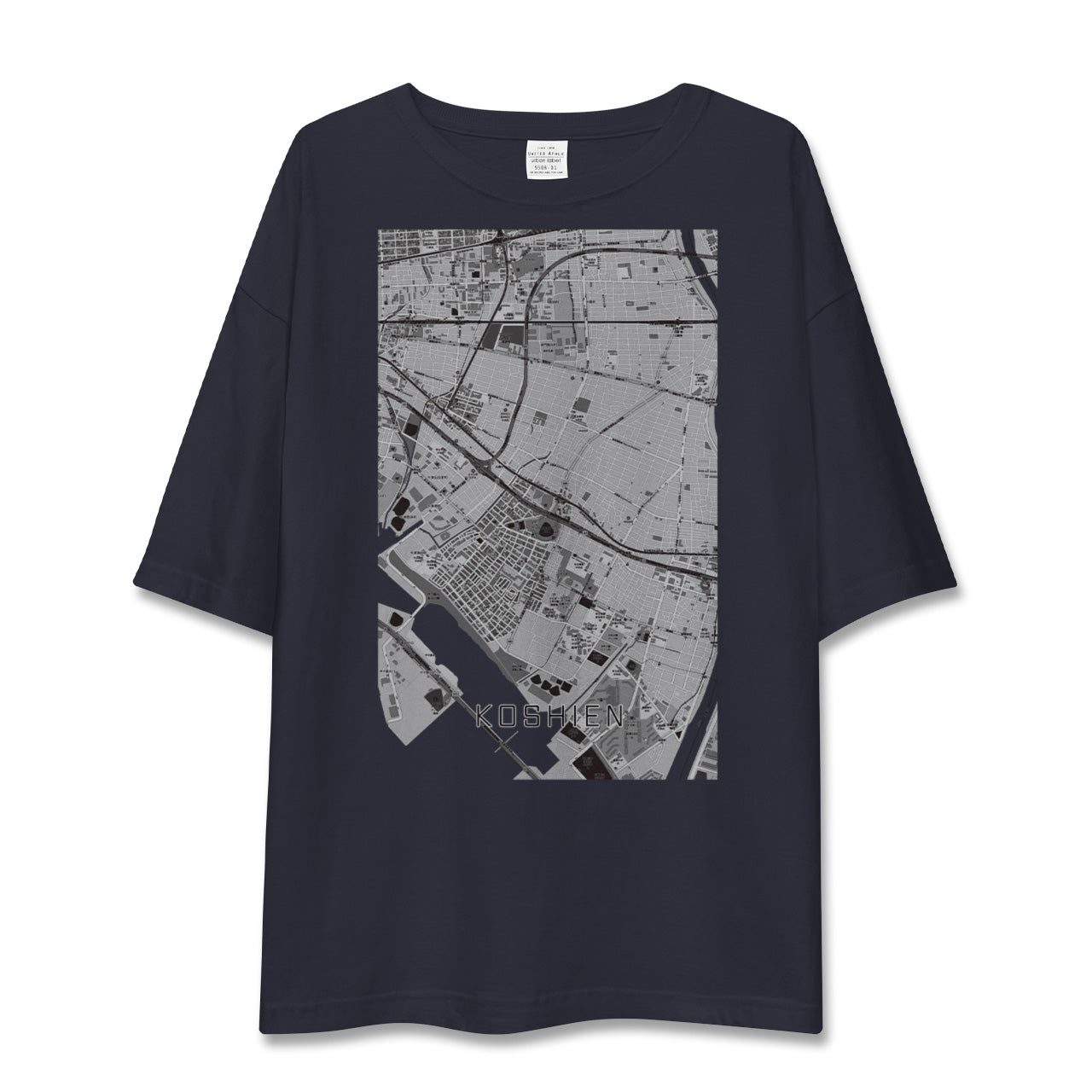 【甲子園(兵庫県)】地図柄ビッグシルエットTシャツ