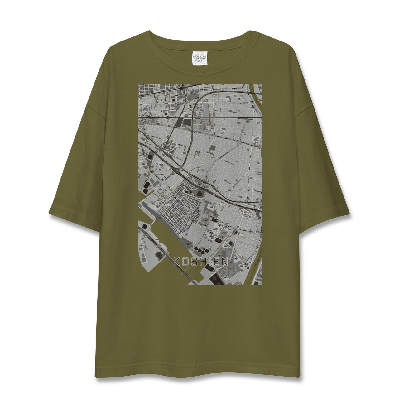 【甲子園(兵庫県)】地図柄ビッグシルエットTシャツ