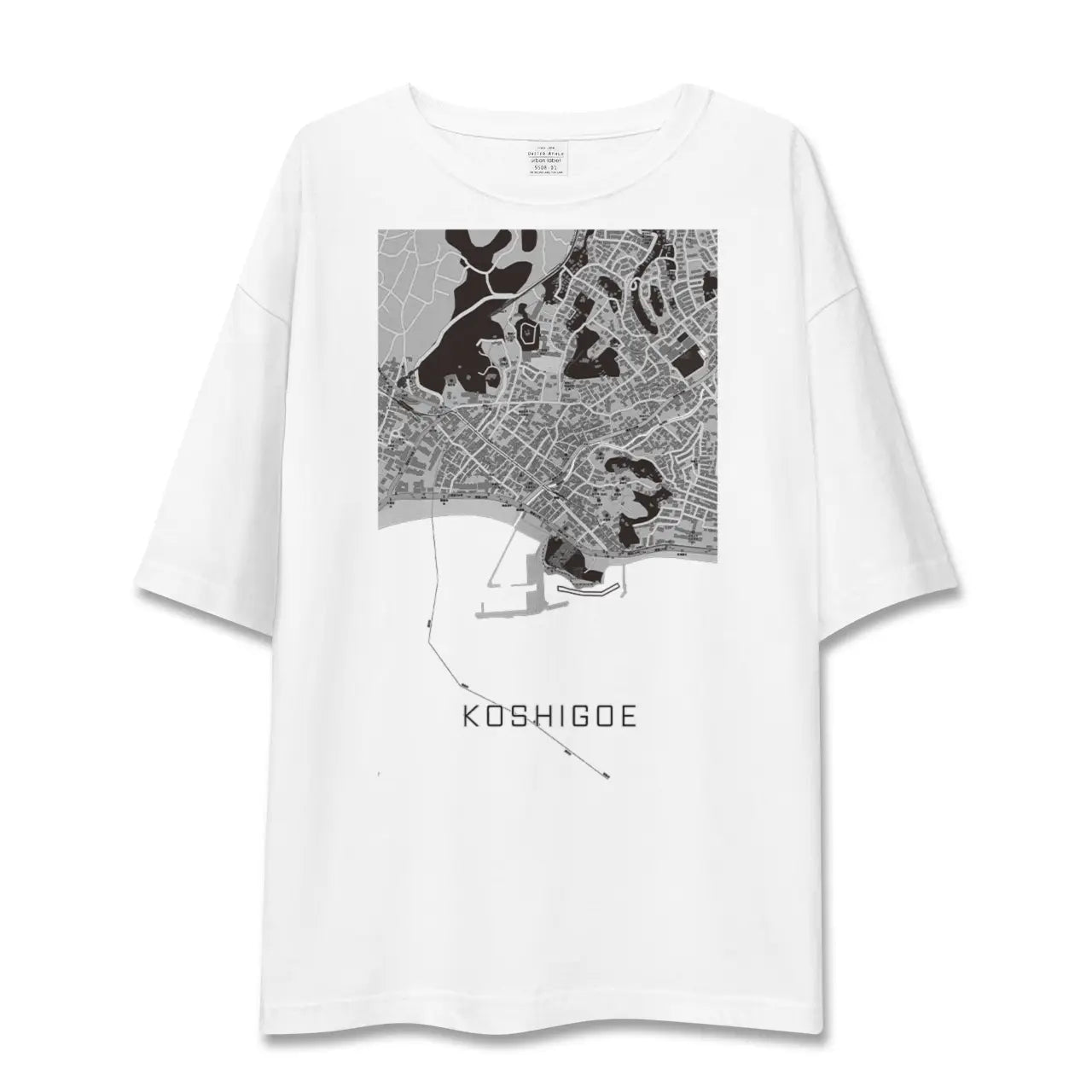 【腰越(神奈川県)】地図柄ビッグシルエットTシャツ
