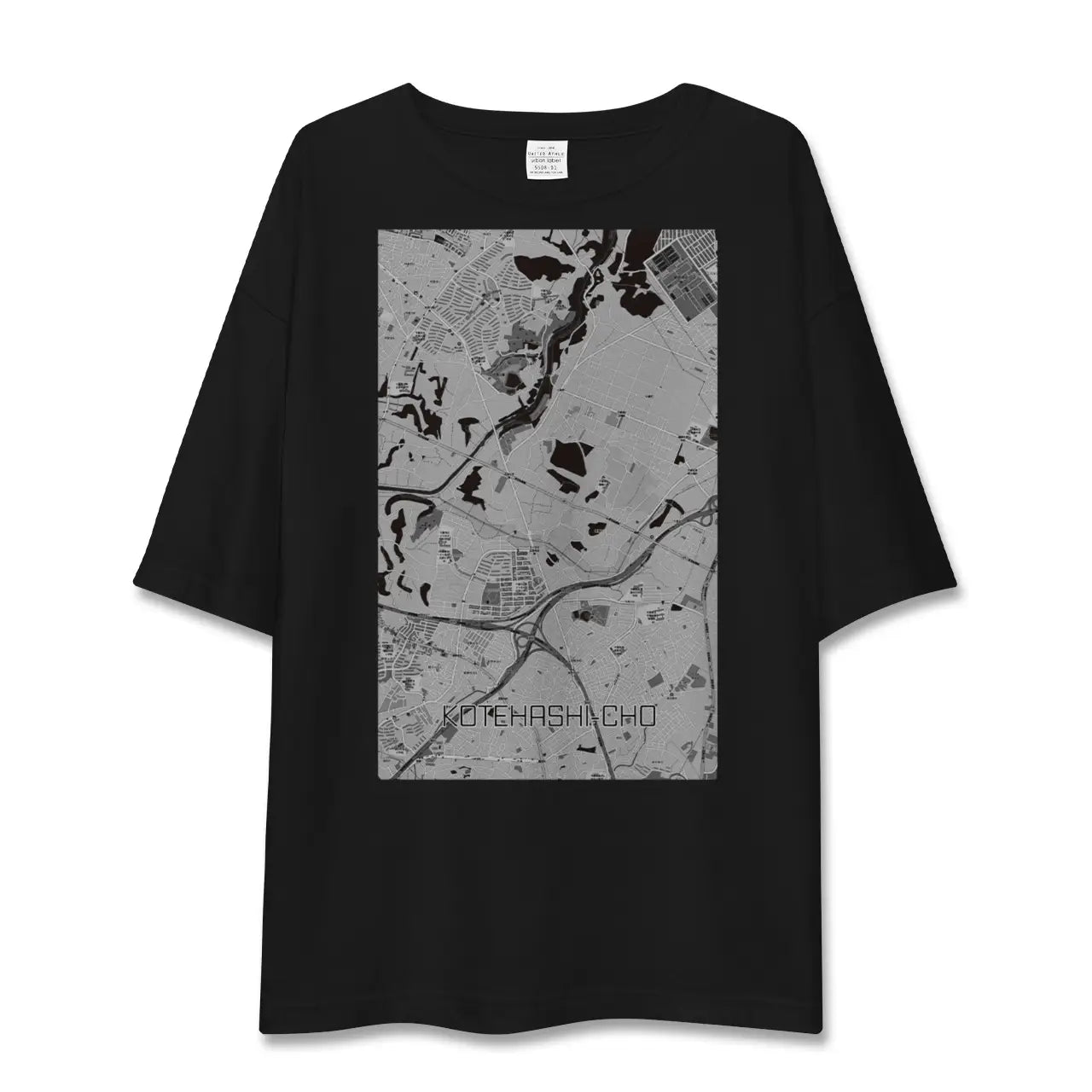 【犢橋町(千葉県)】地図柄ビッグシルエットTシャツ