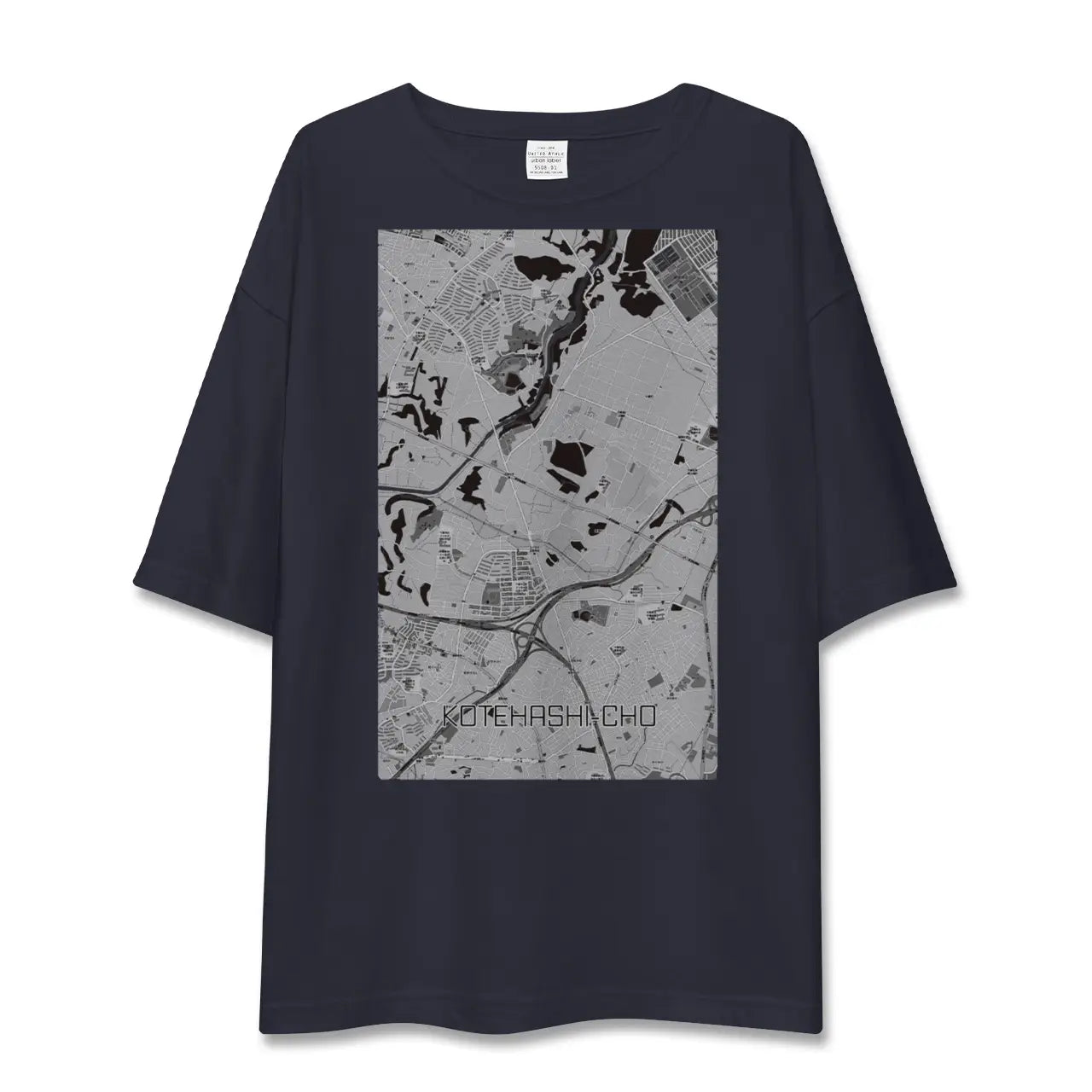 【犢橋町(千葉県)】地図柄ビッグシルエットTシャツ