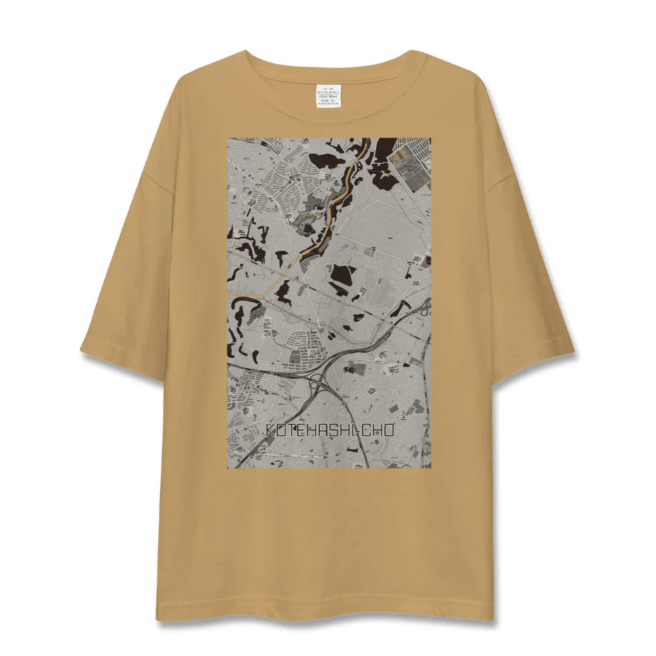 【犢橋町(千葉県)】地図柄ビッグシルエットTシャツ