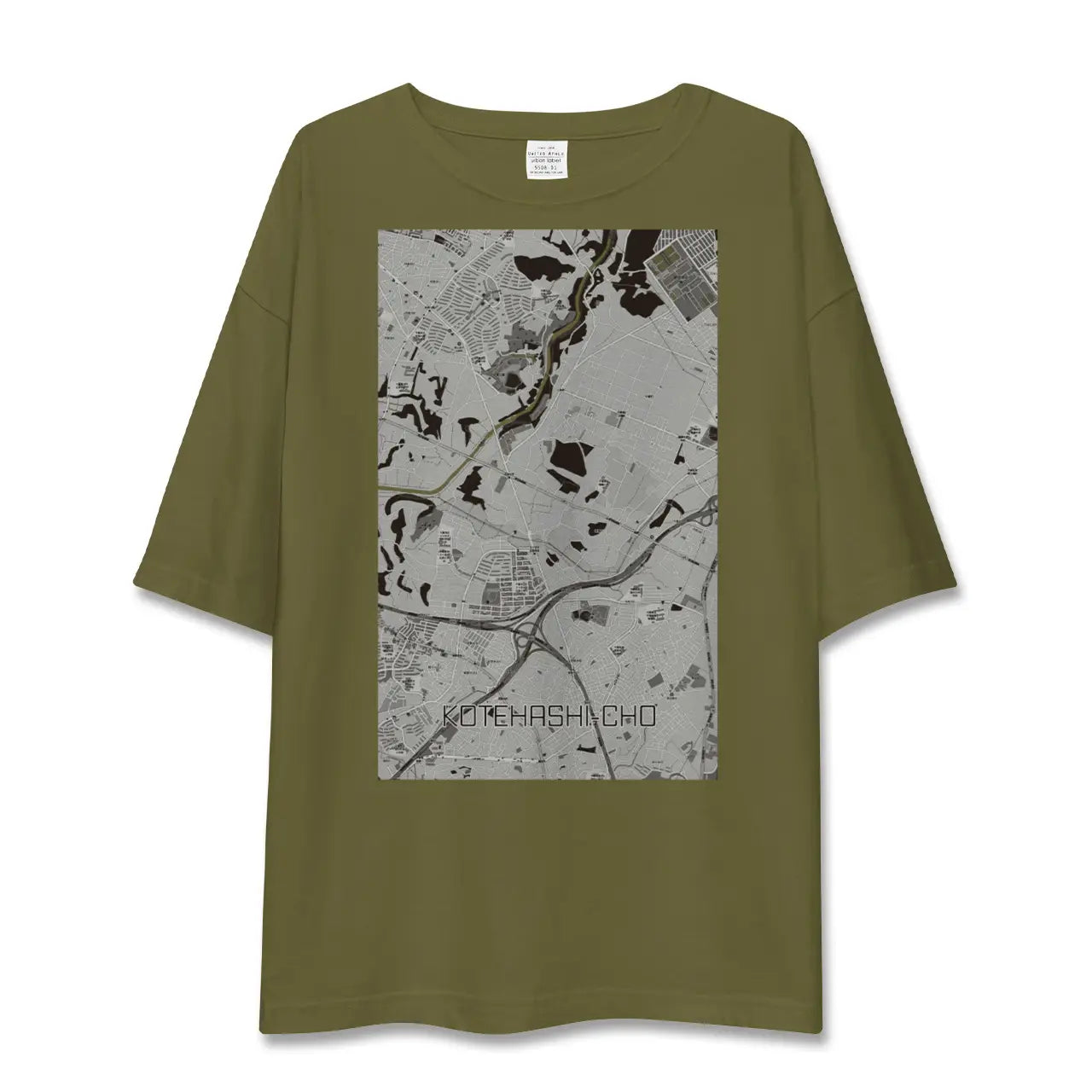 【犢橋町(千葉県)】地図柄ビッグシルエットTシャツ