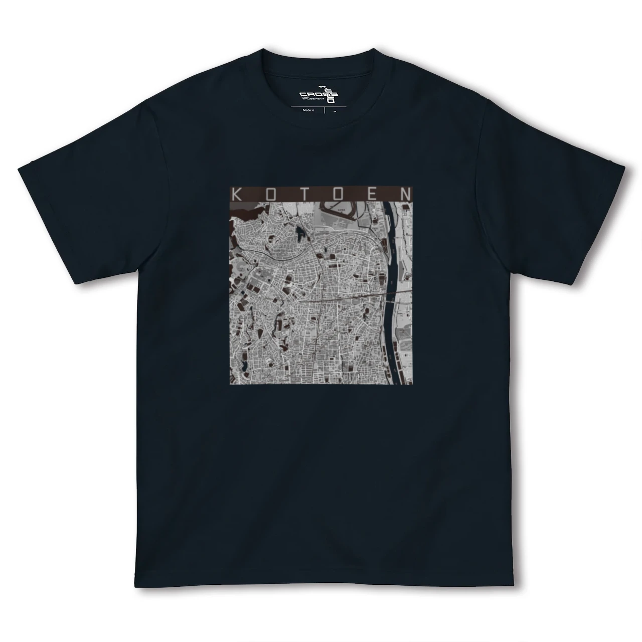 【甲東園(兵庫県)】地図柄ヘビーウェイトTシャツ