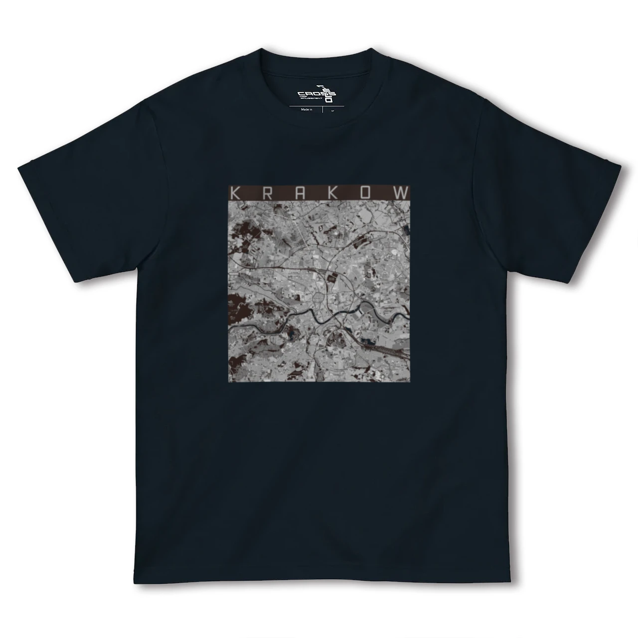 【クラクフ(ポーランド)】地図柄ヘビーウェイトTシャツ