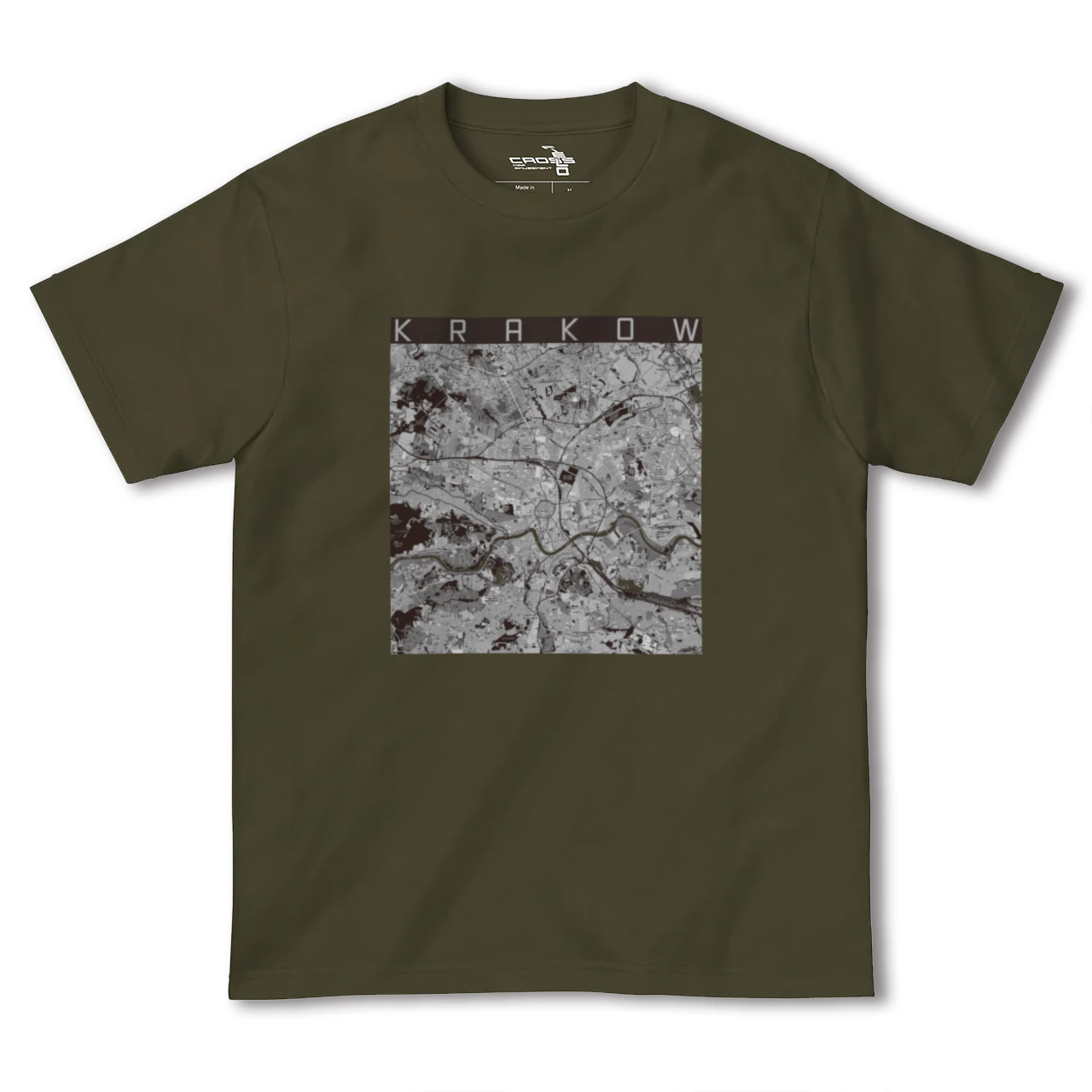 【クラクフ(ポーランド)】地図柄ヘビーウェイトTシャツ