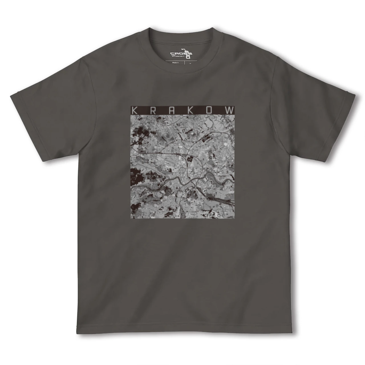 【クラクフ(ポーランド)】地図柄ヘビーウェイトTシャツ