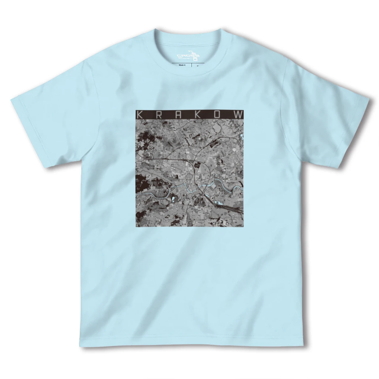 【クラクフ(ポーランド)】地図柄ヘビーウェイトTシャツ