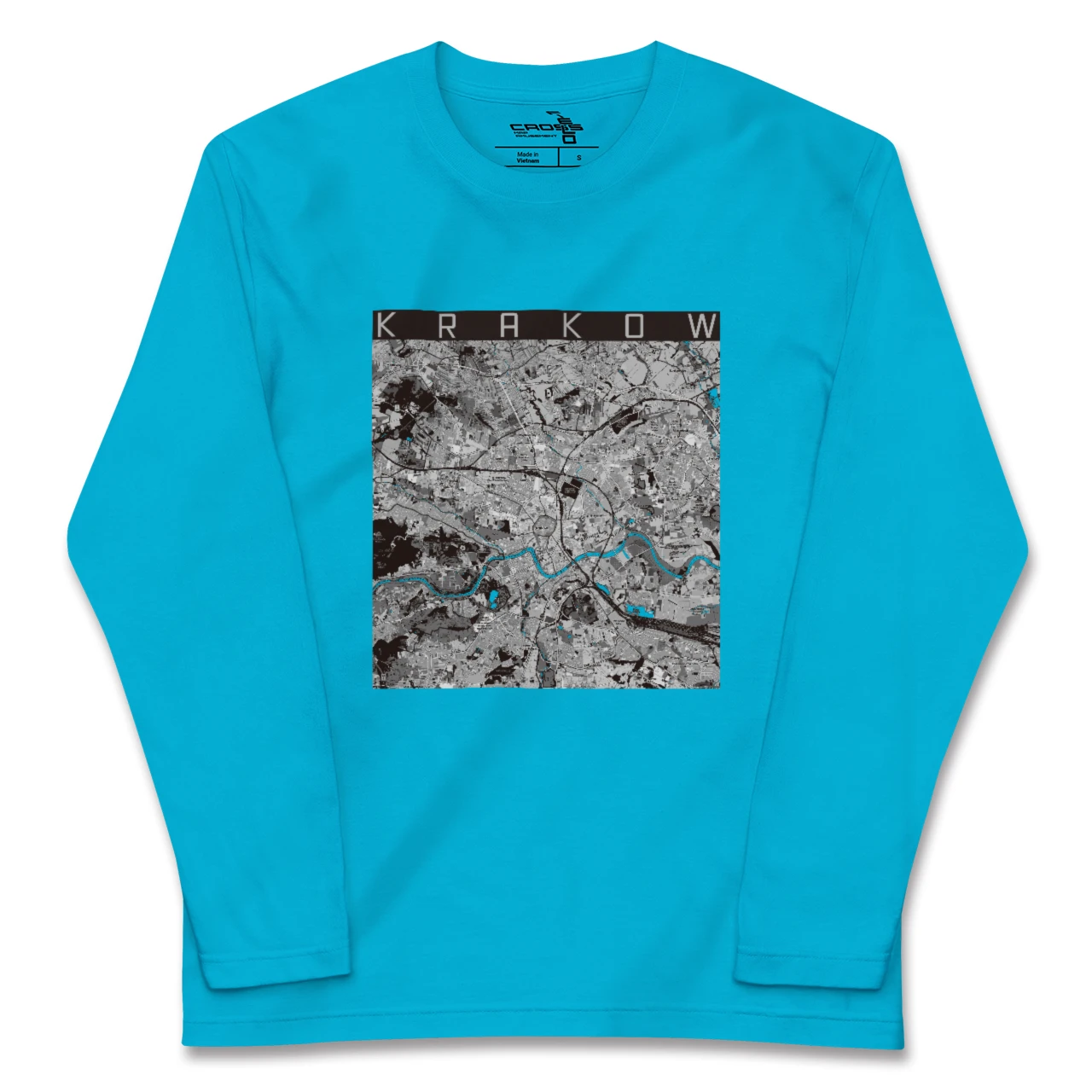 【クラクフ(ポーランド)】地図柄ロングスリーブTシャツ