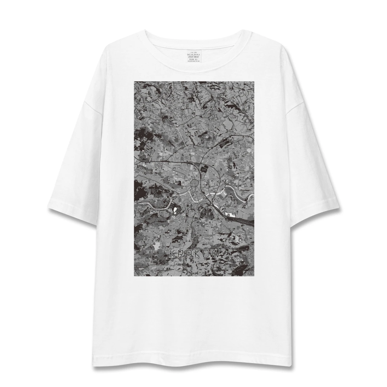 【クラクフ(ポーランド)】地図柄ビッグシルエットTシャツ