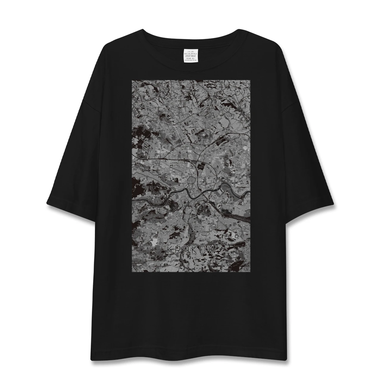 【クラクフ(ポーランド)】地図柄ビッグシルエットTシャツ