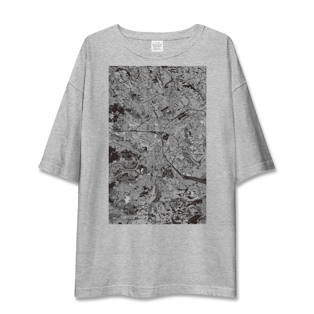 【クラクフ(ポーランド)】地図柄ビッグシルエットTシャツ