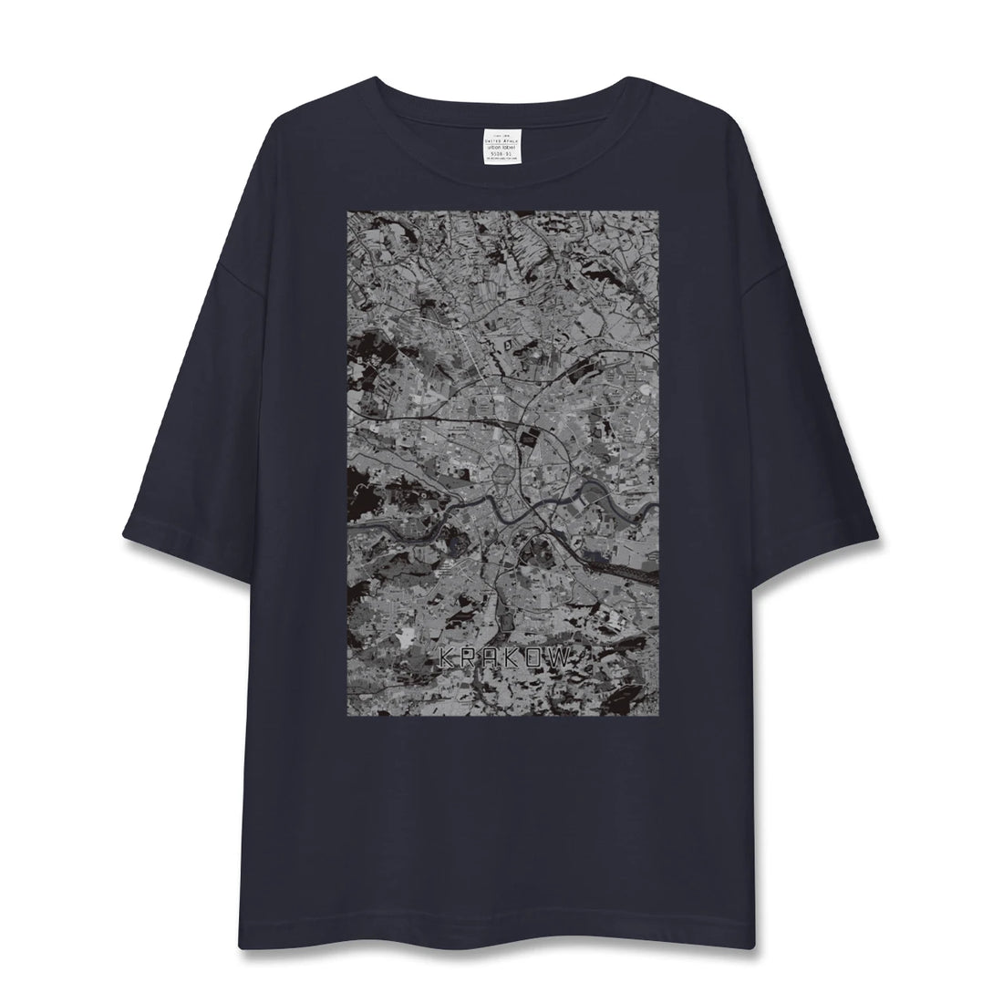 【クラクフ(ポーランド)】地図柄ビッグシルエットTシャツ