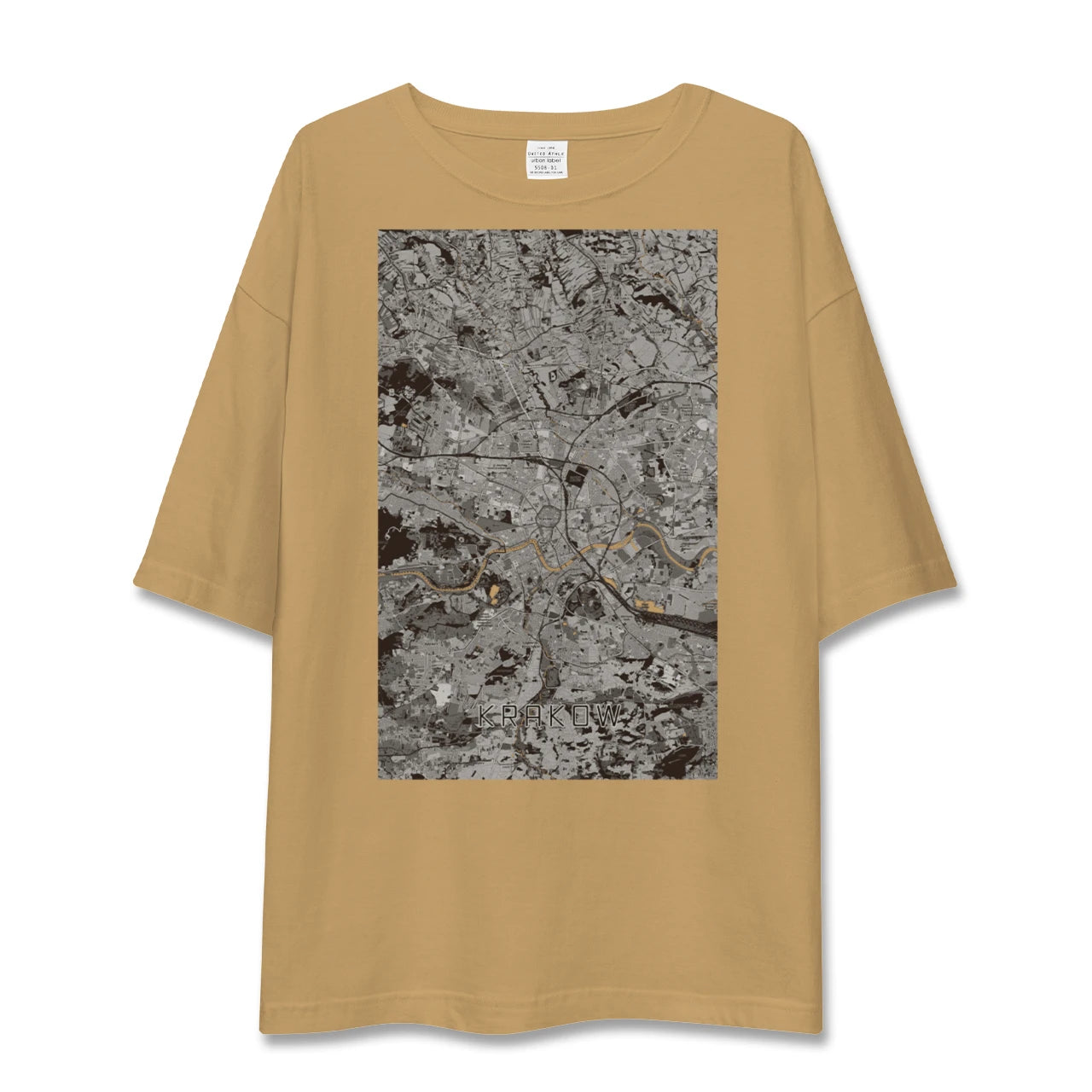 【クラクフ(ポーランド)】地図柄ビッグシルエットTシャツ