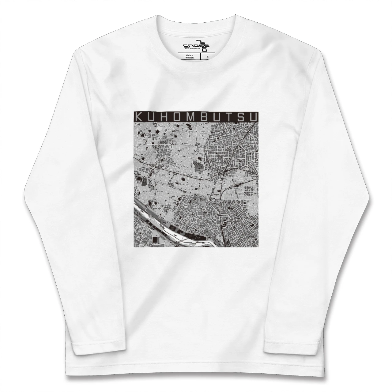 【九品仏(東京都)】地図柄ロングスリーブTシャツ