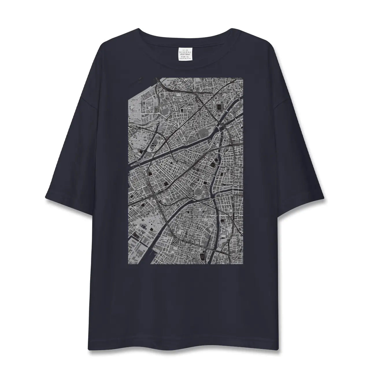 【九条(大阪府)(大阪府)】地図柄ビッグシルエットTシャツ