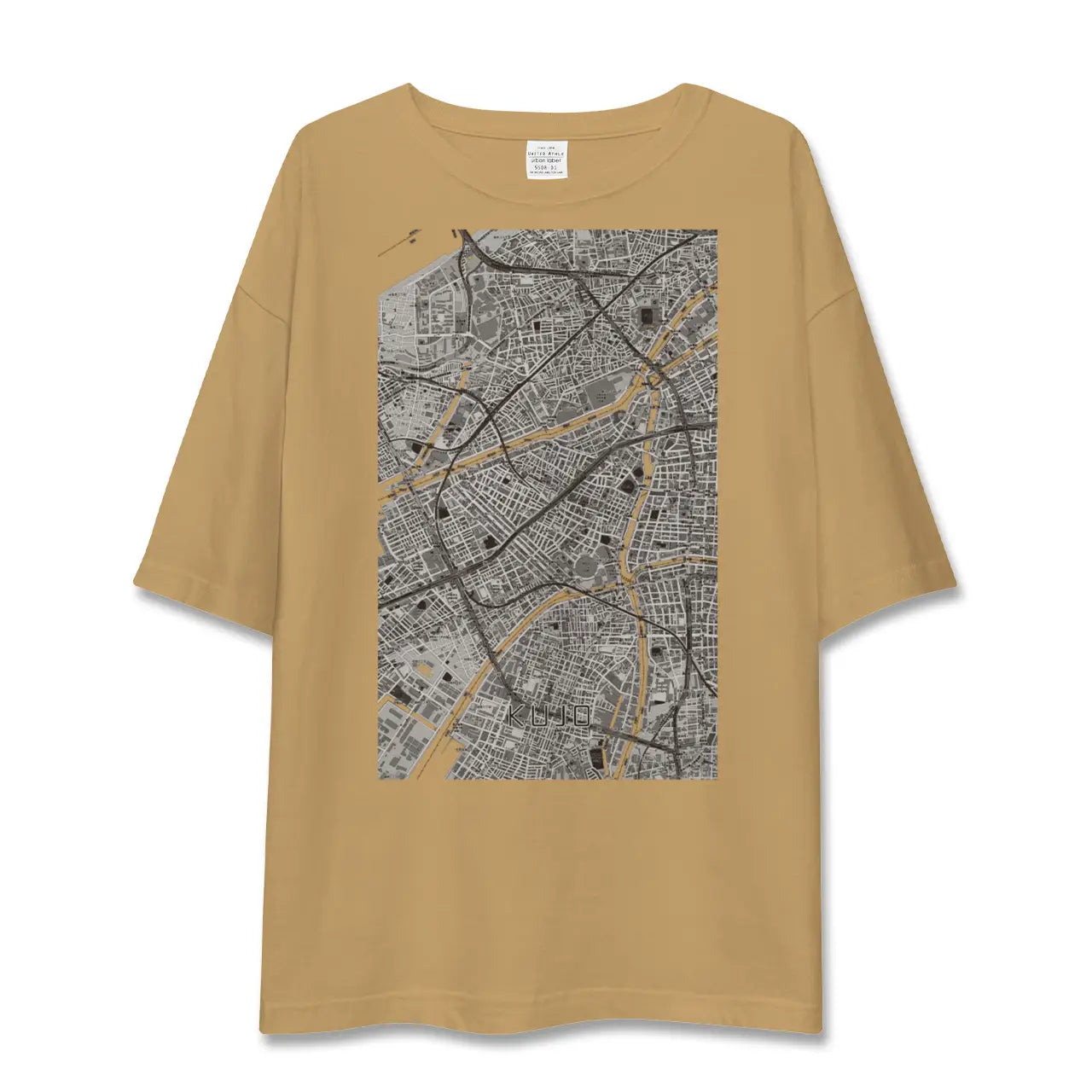 【九条(大阪府)(大阪府)】地図柄ビッグシルエットTシャツ