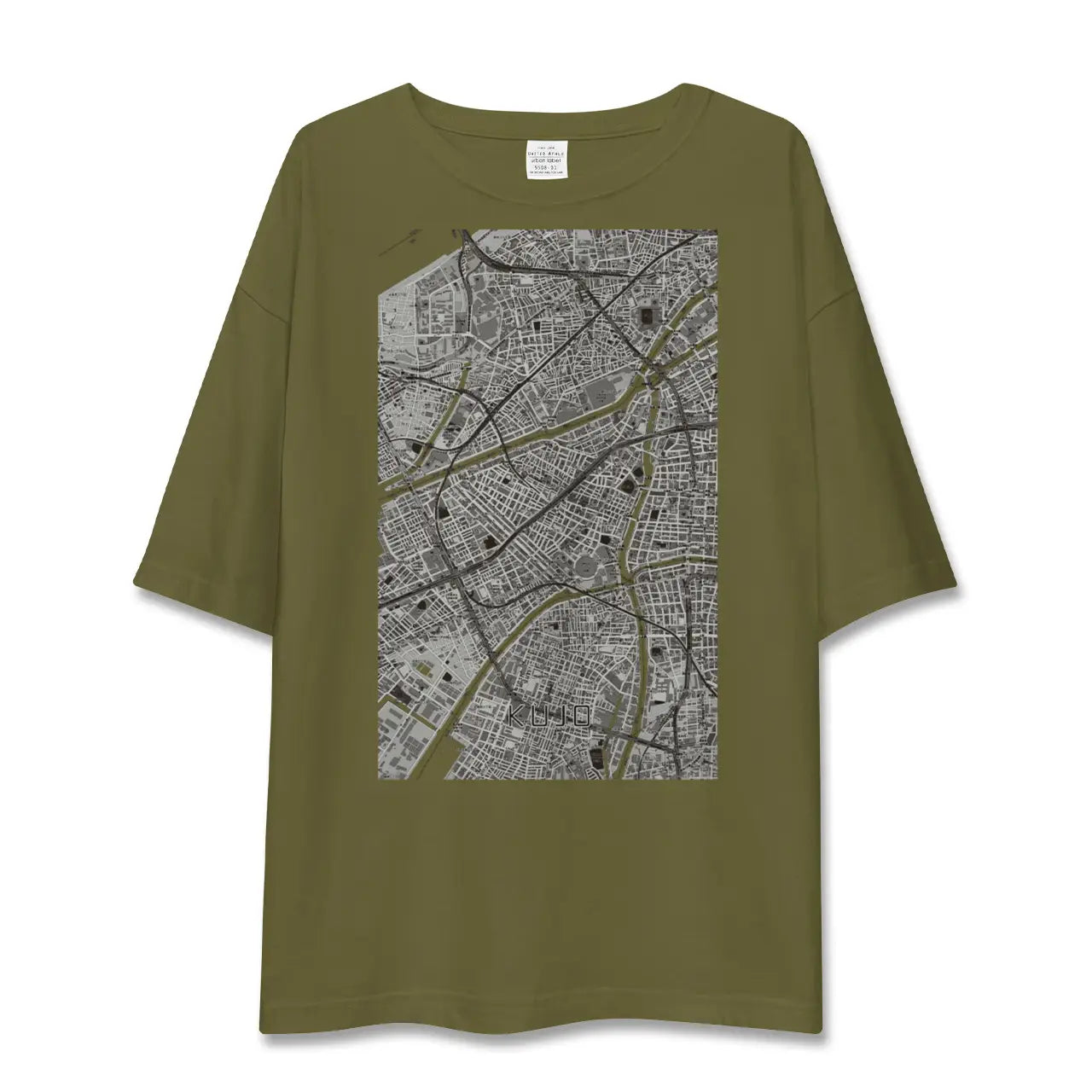 【九条(大阪府)(大阪府)】地図柄ビッグシルエットTシャツ