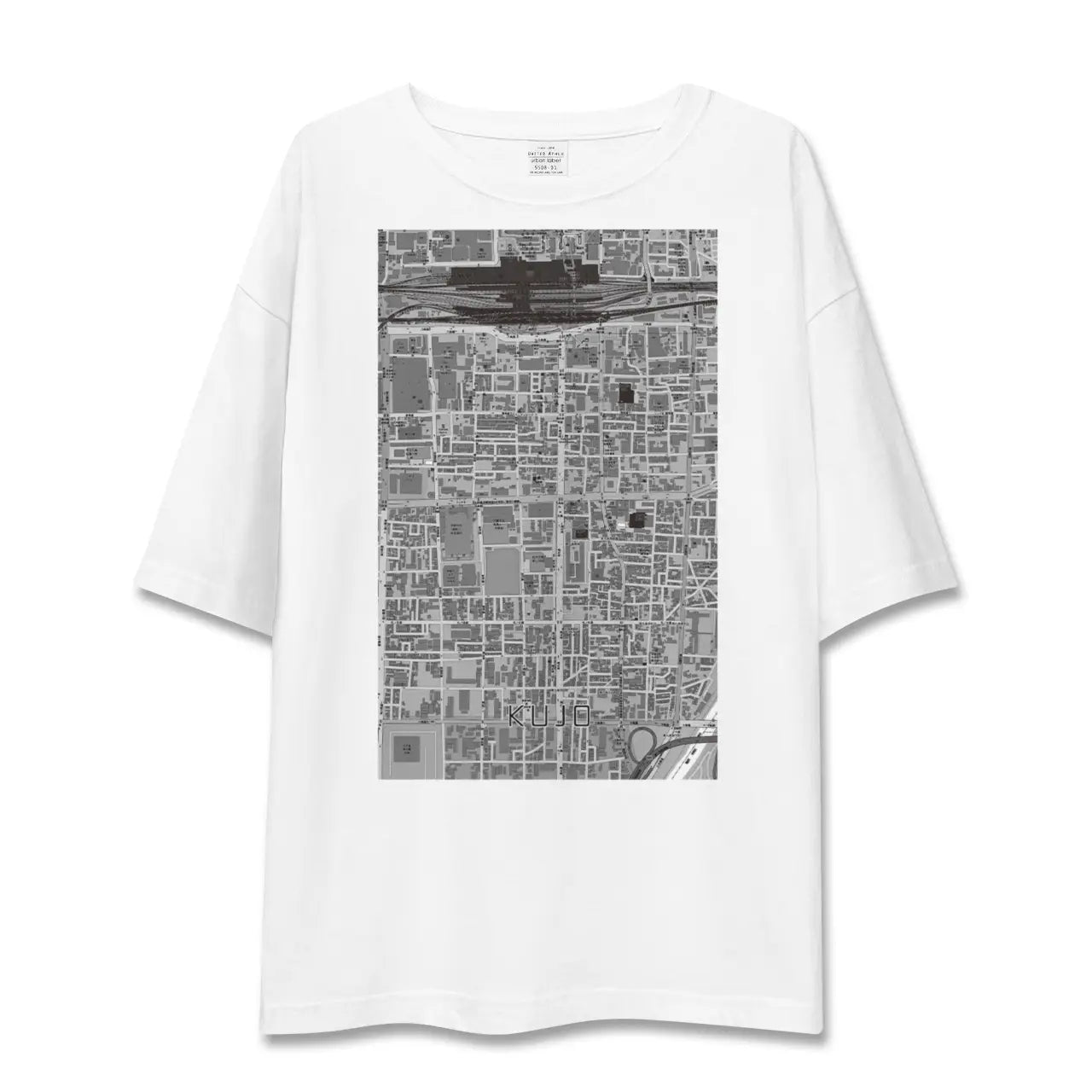 【九条(京都府)】地図柄ビッグシルエットTシャツ