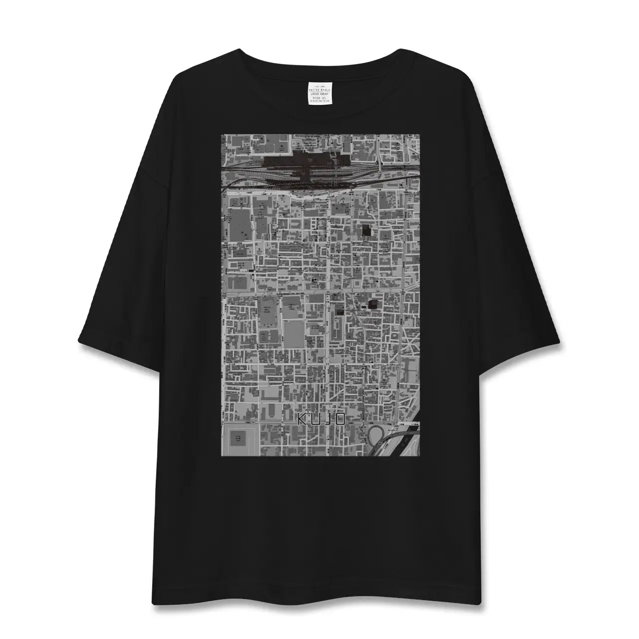【九条(京都府)】地図柄ビッグシルエットTシャツ