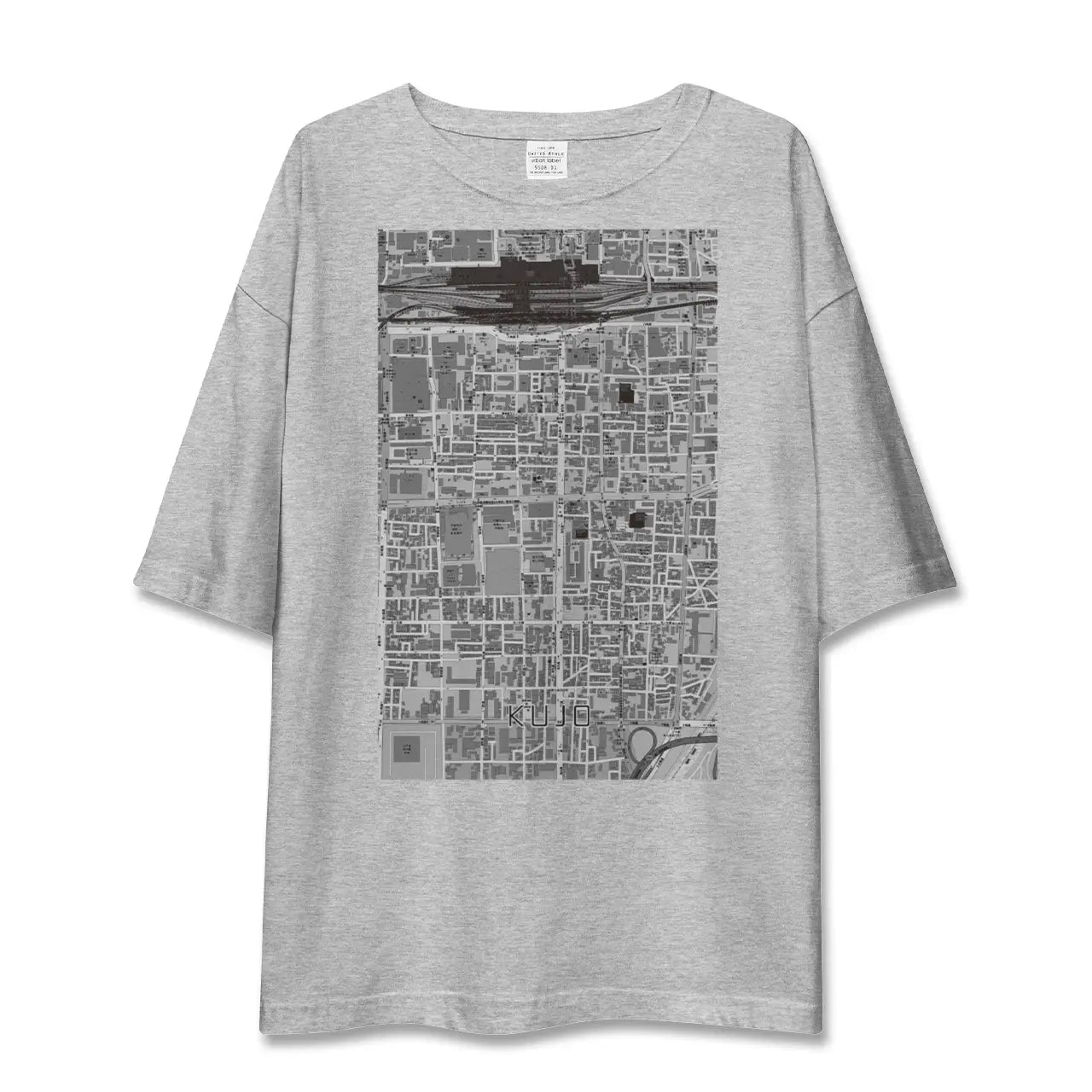 【九条(京都府)】地図柄ビッグシルエットTシャツ