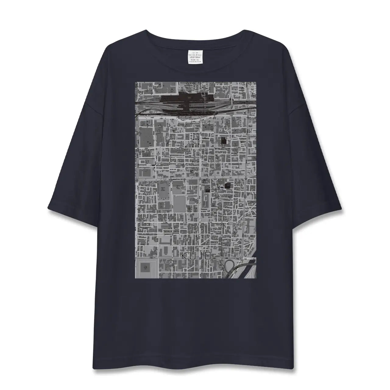 【九条(京都府)】地図柄ビッグシルエットTシャツ