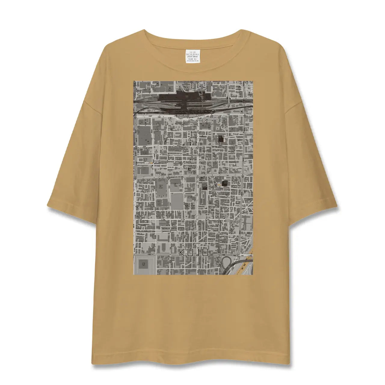 【九条(京都府)】地図柄ビッグシルエットTシャツ