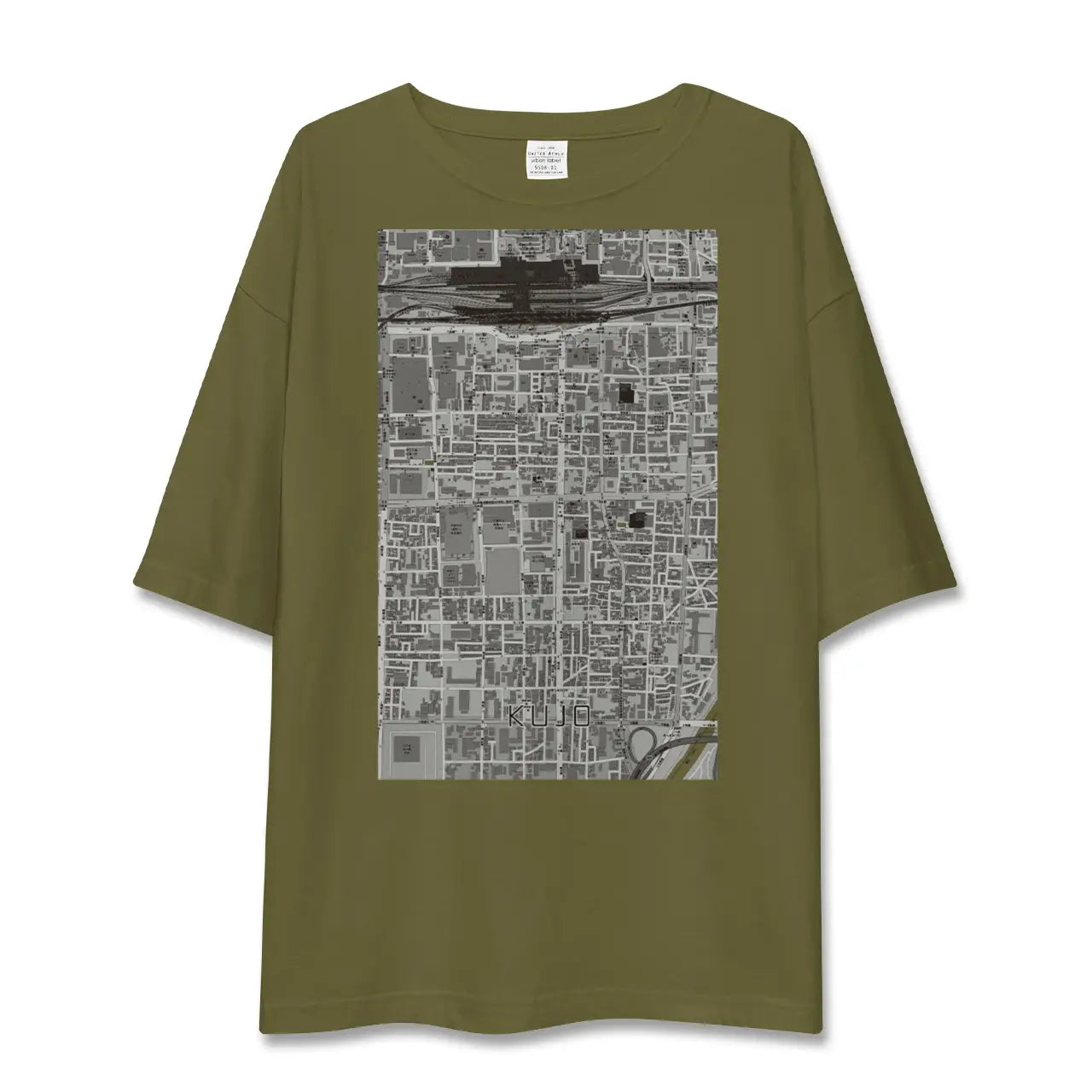 【九条(京都府)】地図柄ビッグシルエットTシャツ